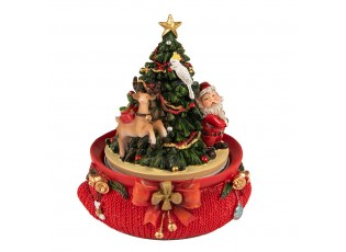 Hrací kolotoč vánoční stromeček se Santou - Ø 12*14 cm