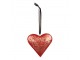 Červené antik závěsné kovové srdce - 10*2*10 cm