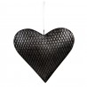 Šedo-černé antik závěsné kovové srdce - 25*4*25 cmBarva: šedo-černá antikMateriál: kovHmotnost: 0,224 kg
