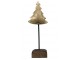 Dekorace zlatý antik kovový stromek na dřevěném podstavci - 20*11*45cm