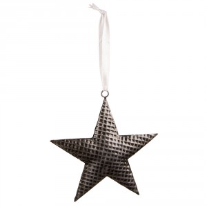 Šedá antik závěsná kovová hvězda Herli - 8*1*8 cm