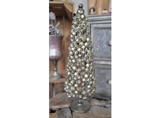 Zlatý třpytivý vánoční stromeček - 27 cm