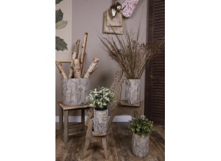 Hnědý antik dekorační stolek na květiny - 30*30*32 cm