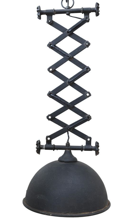 Industriální černé antik kovové závěsné světlo Fact ceiling - Ø32*55-72 cm / E27