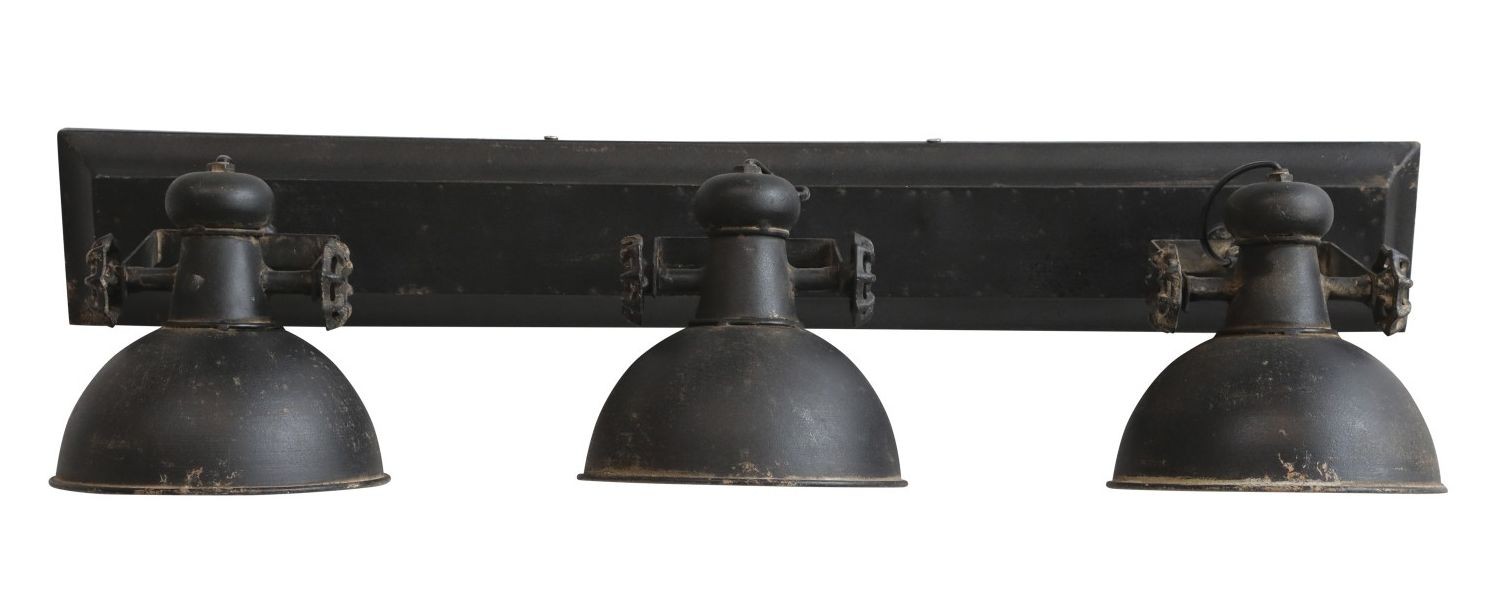 Industriální černé antik kovové nástěnné světlo Fact ceiling - 85*19*30cm / E14