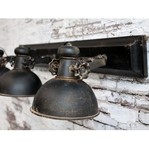 Industriální černé antik kovové nástěnné světlo Fact ceiling - 85*19*30cm / E14