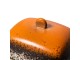 Oranžovo-hnědá keramická máslenka 70s Meteor - 15,5*12*7,5cm