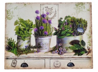 Nástěnná kovová cedule Vintage Herbs - 33*25 cm