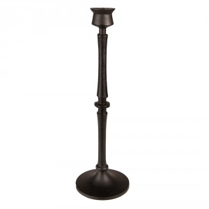 Černý kovový svícen na úzkou svíčku Pióne - Ø 10*33 cm