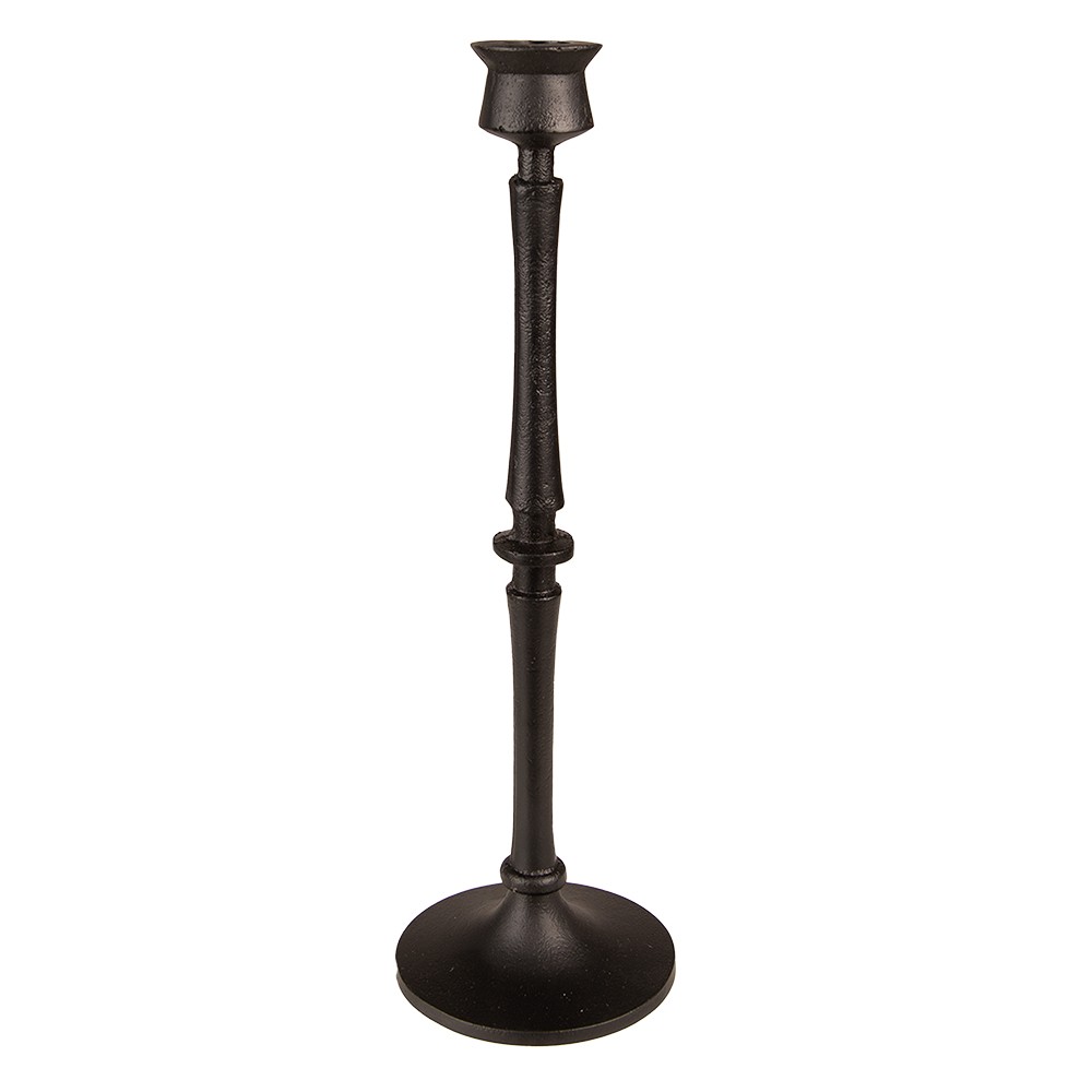 Černý kovový svícen na úzkou svíčku Pióne - Ø 10*33 cm