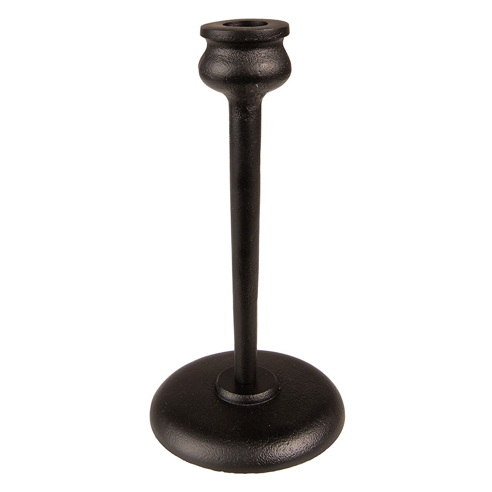 Černý kovový svícen na úzkou svíčku Pióne - Ø 10*27 cm Clayre & Eef