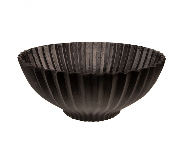 Černá kovová servírovací mísa/talíř Trabio - Ø 33*14 cm