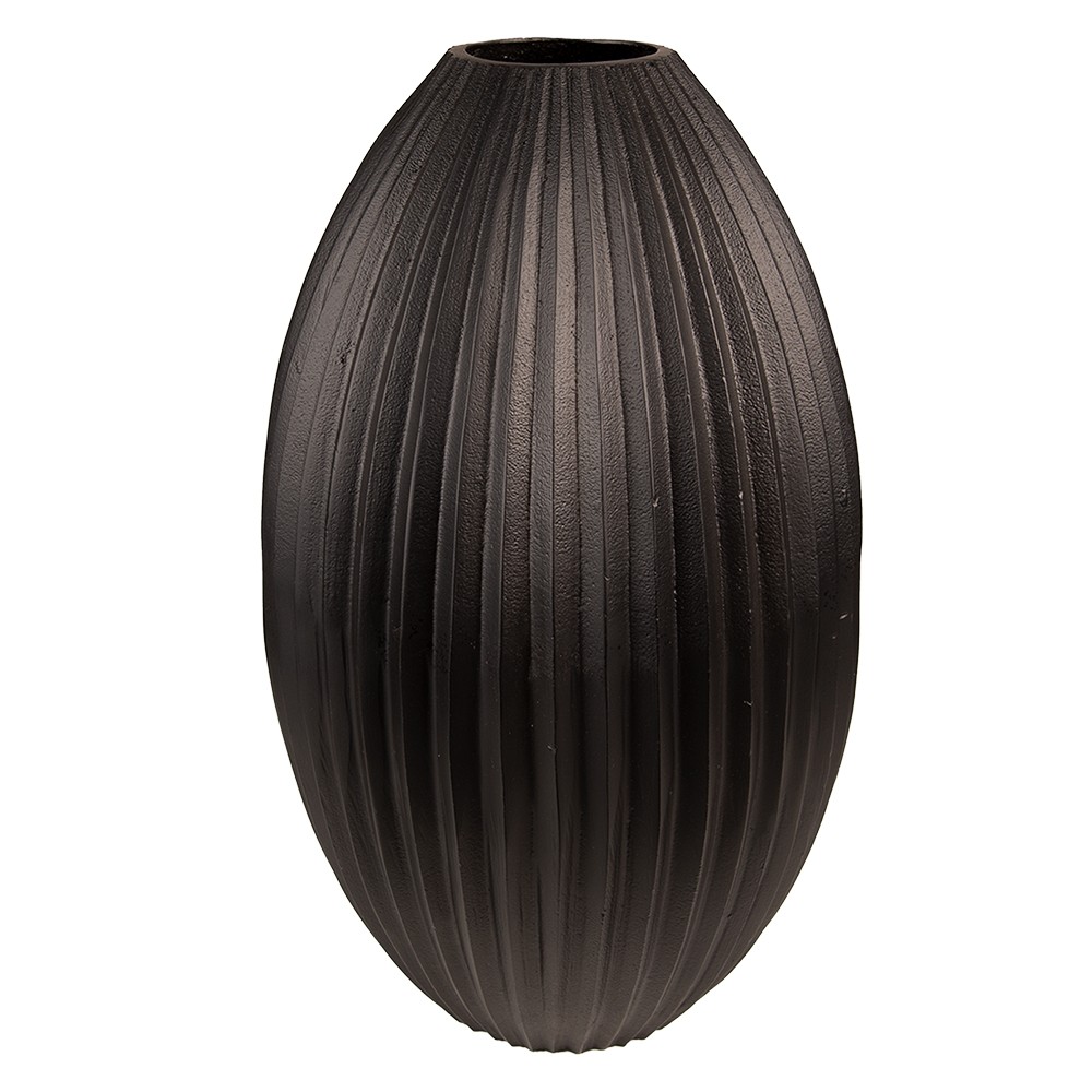 Černá kovová váza Trabi - Ø 24*39 cm Clayre & Eef