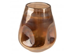 Hnědá ručně foukaná skleněná váza - Ø 10*12 cm