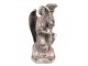 Béžovo-šedý antik svícen Anděl- 15*14*29 cm