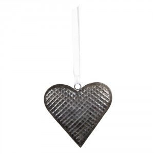 Dekorace věšák srdce Šedá 17*3*16 cm - 17*3*16 cm