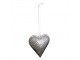 Šedé antik závěsné kovové srdce Herli - 7*1*7 cm