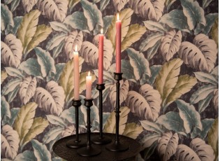 Černý kovový svícen na úzkou svíčku Pióne - Ø 10*27 cm