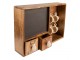 Dřevěná nástěnná skříňka s tabulkou, šuplíčky a hrnečky Chick Bei - 45*10*30 cm