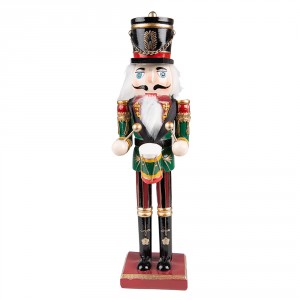 Vánoční dekorace socha Louskáček s bubínkem - 9*7*30 cm