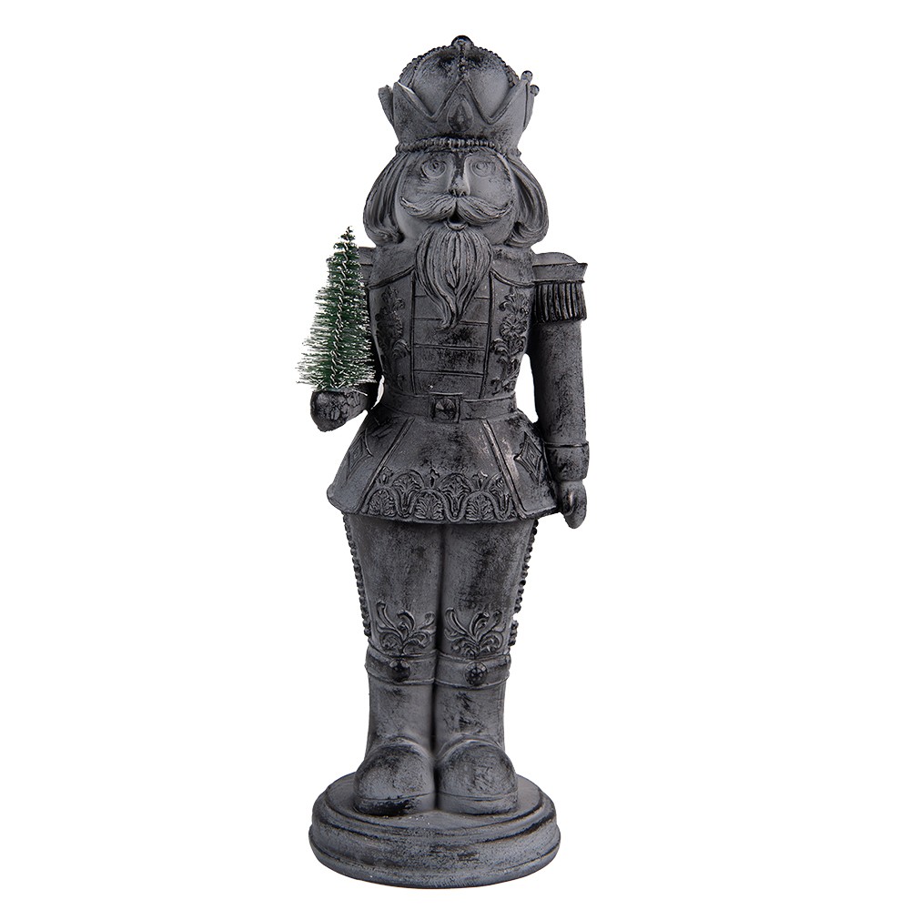 Dekorace louskáček s vánočním stromečkem Šedá 13*10*32 cm - 12*10*32 cm