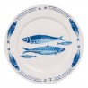 Porcelánový jídelní talíř  s rybkami  Fish Blue - Ø 26*2 cmBarva: bílá/ modráMateriál: porcelánHmotnost: 0,536 kg