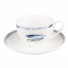 Porcelánový šálek s podšálkem s rybkami  Fish Blue - 12*6*6 cm / Ø 15*2 cm / 250 mlBarva: bílá/ modráMateriál: porcelánHmotnost: 0,354 kg