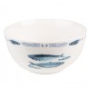 Porcelánová miska na polévku  s rybkami  Fish Blue - Ø 14*7 cm / 500 mlBarva: bílá/ modráMateriál: porcelánHmotnost: 0,322 kg