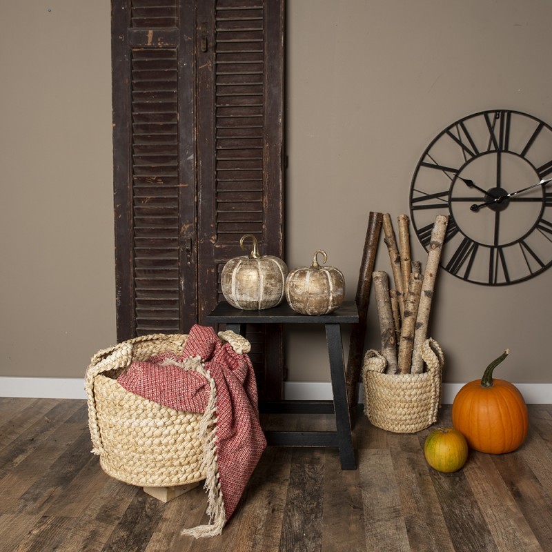 Zlatá dekorativní dřevěná socha dýně Pumpkin - Ø20*20 cm