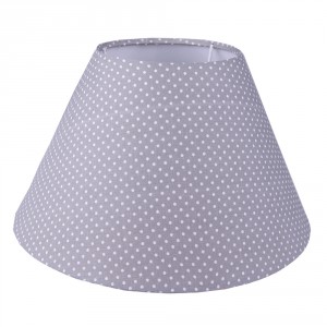 Šedé puntíkované látkové stínidlo lampy - Ø 23*15 cm / E27