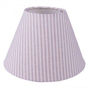 Béžové pruhované látkové stínidlo lampy - Ø 23*15 cm / E27