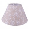 Béžové stínidlo lampy s květy růží - Ø 26*15 cm / E27Barva: BéžováMateriál: bavlna, kovHmotnost: 0,17 kg