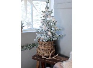 Zasněžený vánoční stromek v jutě Cedar snow - 90cm
