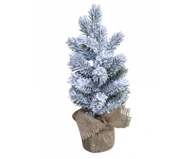 Zasněžený vánoční stromek v jutě Fleur Fir Snow - 30cm