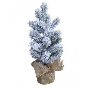 Zasněžený vánoční stromek v jutě Fleur Fir Snow - 30cm