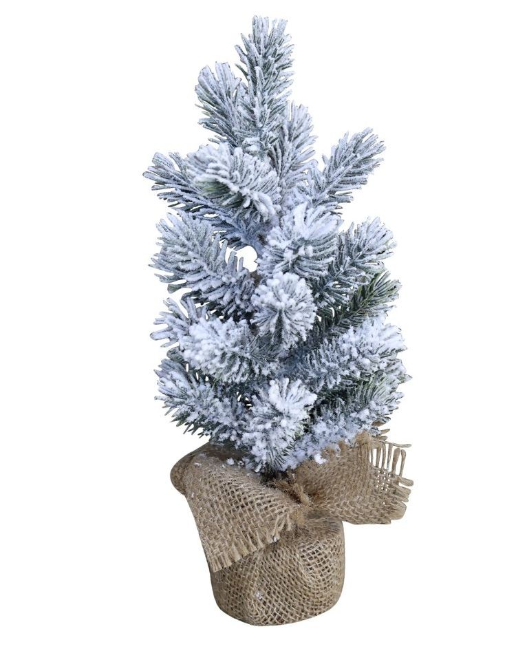 Zasněžený vánoční stromek v jutě Fleur Fir Snow - 30cm