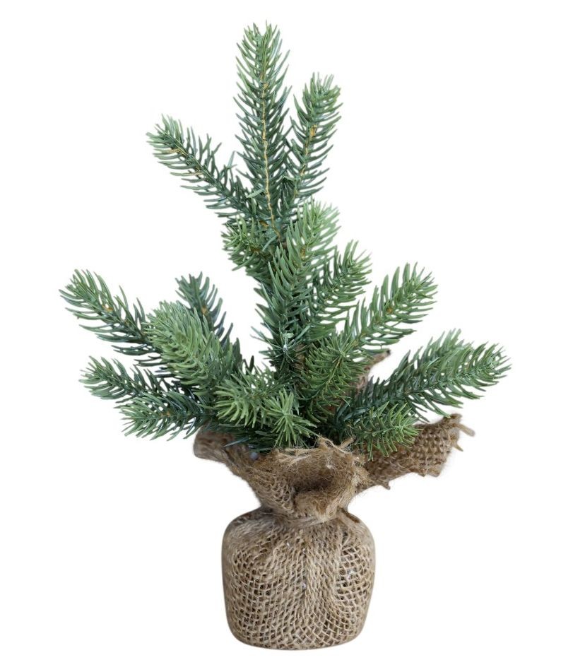Zelený vánoční stromek v jutě Fleur Fir Tree - 27cm