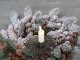 Mosazný antik zapichovací stojan na úzkou svíčku na věnec - Ø 11*9 cm