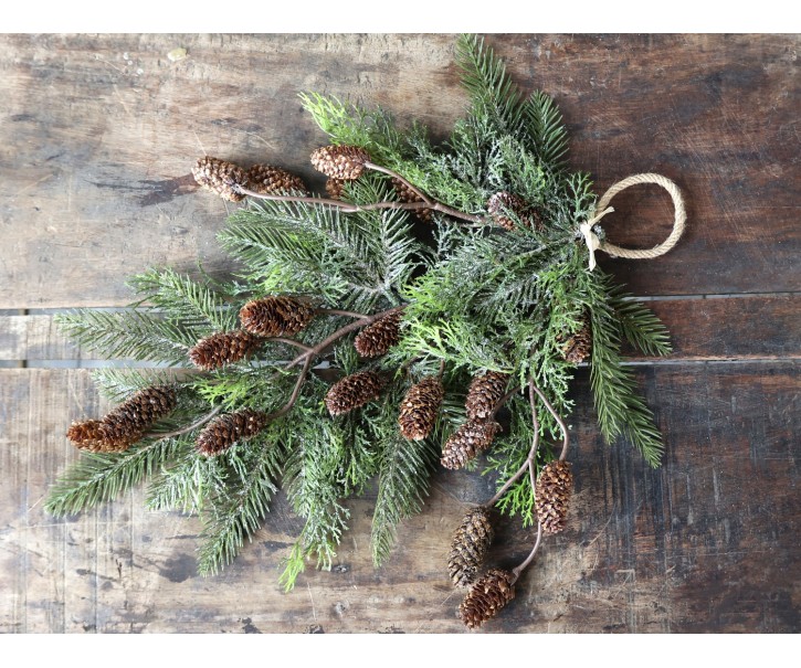 Vánoční závěsná větvička se šiškami Fir Branch - 50cm