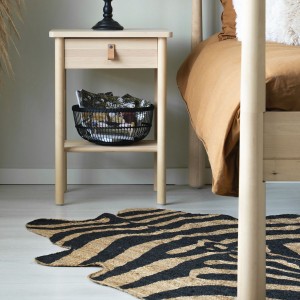 Černo-hnědý jutový koberec Zebra - 150*170*1cm