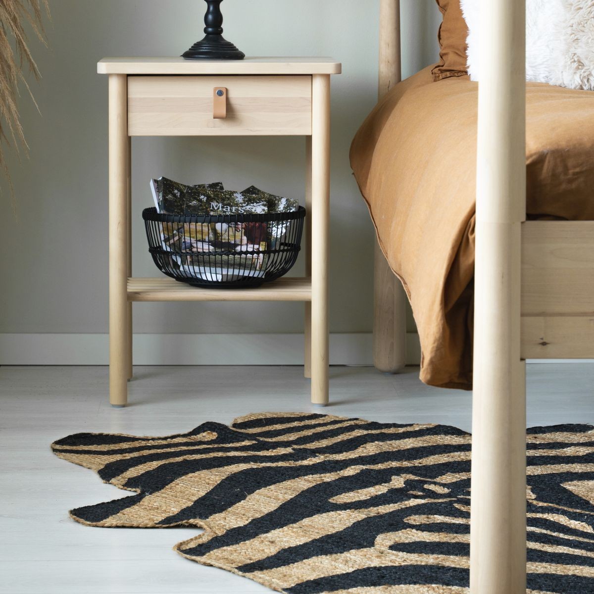 Černo-hnědý jutový koberec Zebra - 150*170*1cm