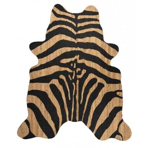 Černo-hnědý jutový koberec Zebra - 150*170*1cm