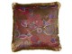 Taupe sametový polštář s květy a zlatými třásněmi Floral - 45*45*10cm