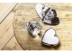 Sada 4ks kožených podtácků ve tvaru srdce Heart grey - 13*13*3 cm
