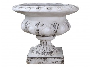 Krémový antik veliký květináč/ váza s patinou - Ø 56*48cm
