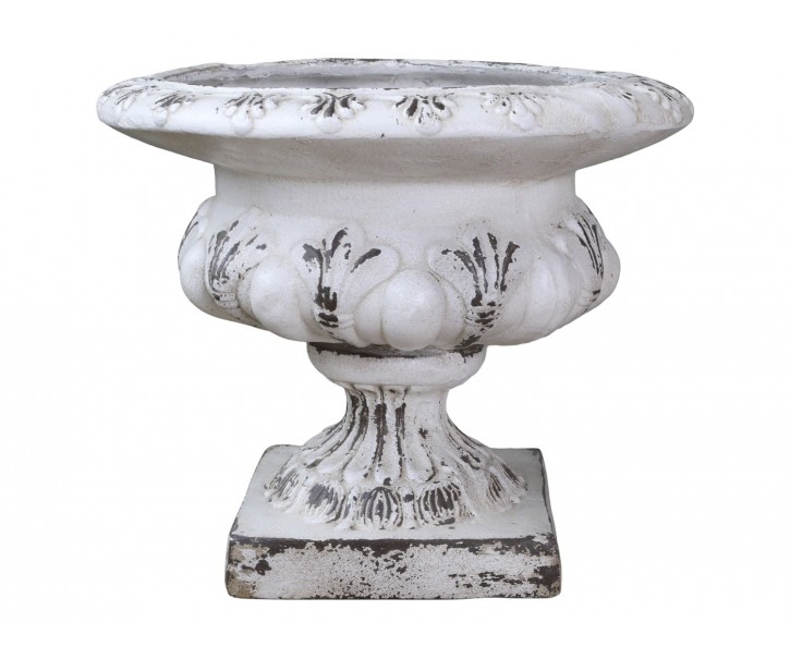 Krémový antik veliký květináč/ váza s patinou - Ø 56*48cm