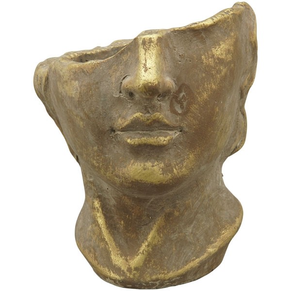 Bronzovo - hnědý antik květináč dívka Bronie - 15*15*18 cm Exner