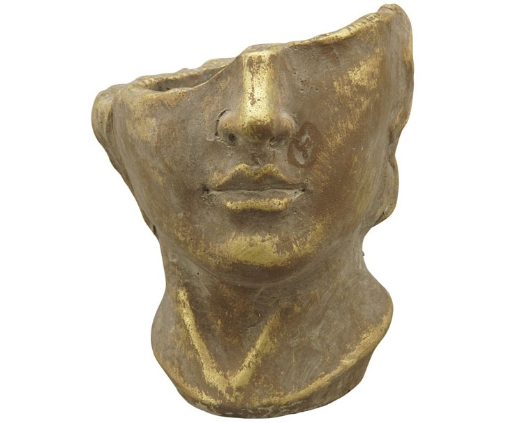 Bronzovo - hnědý antik květináč dívka Bronie - 20*20*25 cm