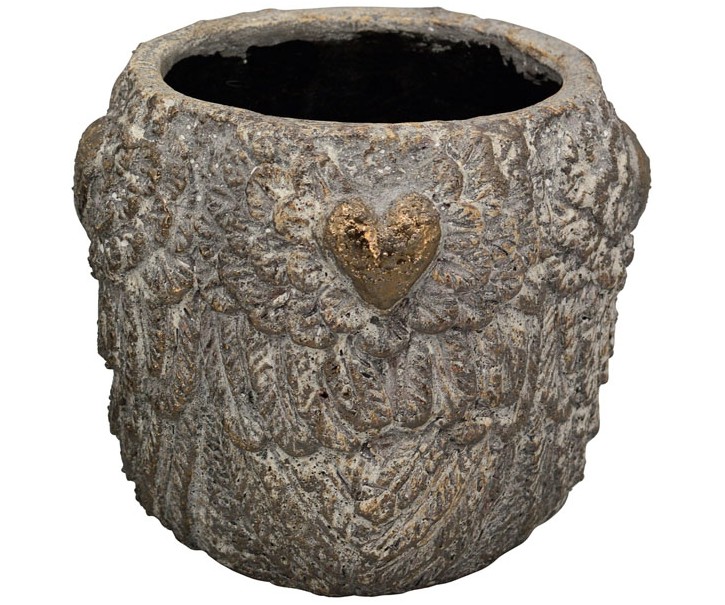 Bronzovo - hnědý antik obal na květináč Topf - 22*22*19 cm