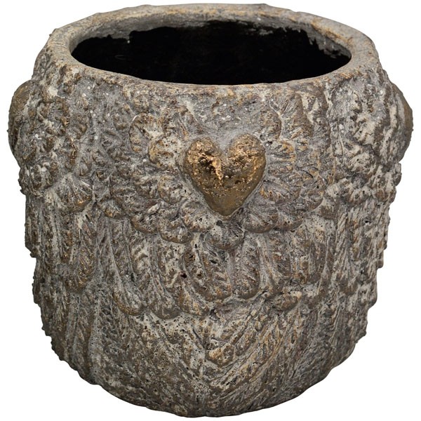 Levně Bronzovo - hnědý antik obal na květináč Topf - 22*22*19 cm 234182